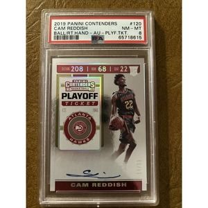 2019-20 Contenders Playoff Ticket 64/99 Cam Reddish PSA 8 MINT Rookie Auto RC